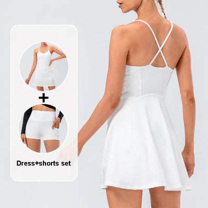 Women's High Stretch Tennis & Yoga Skirt Set