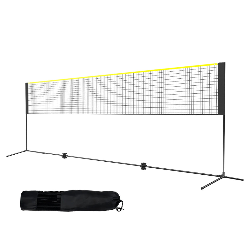 Multi-Sport Net Set, Adjustable Height for Badminton, Pickleball, and Tennis, 17Ft Width, Foldable and Portable Design with Poles, Base, and Travel Bag, Ideal for Family Fun