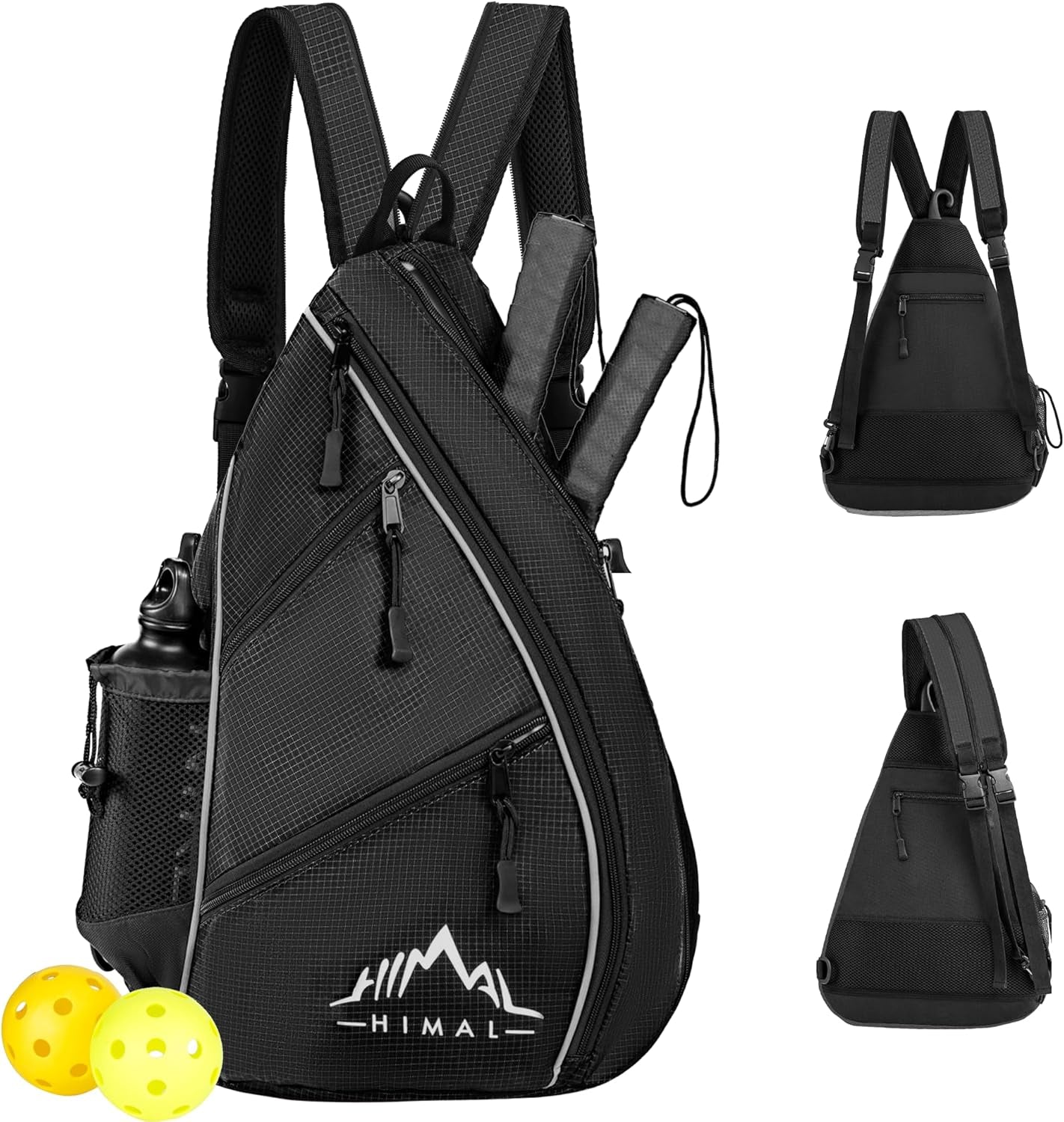 Adjustable Pickleball Backpack with Water Bottle Holder for Men and Women