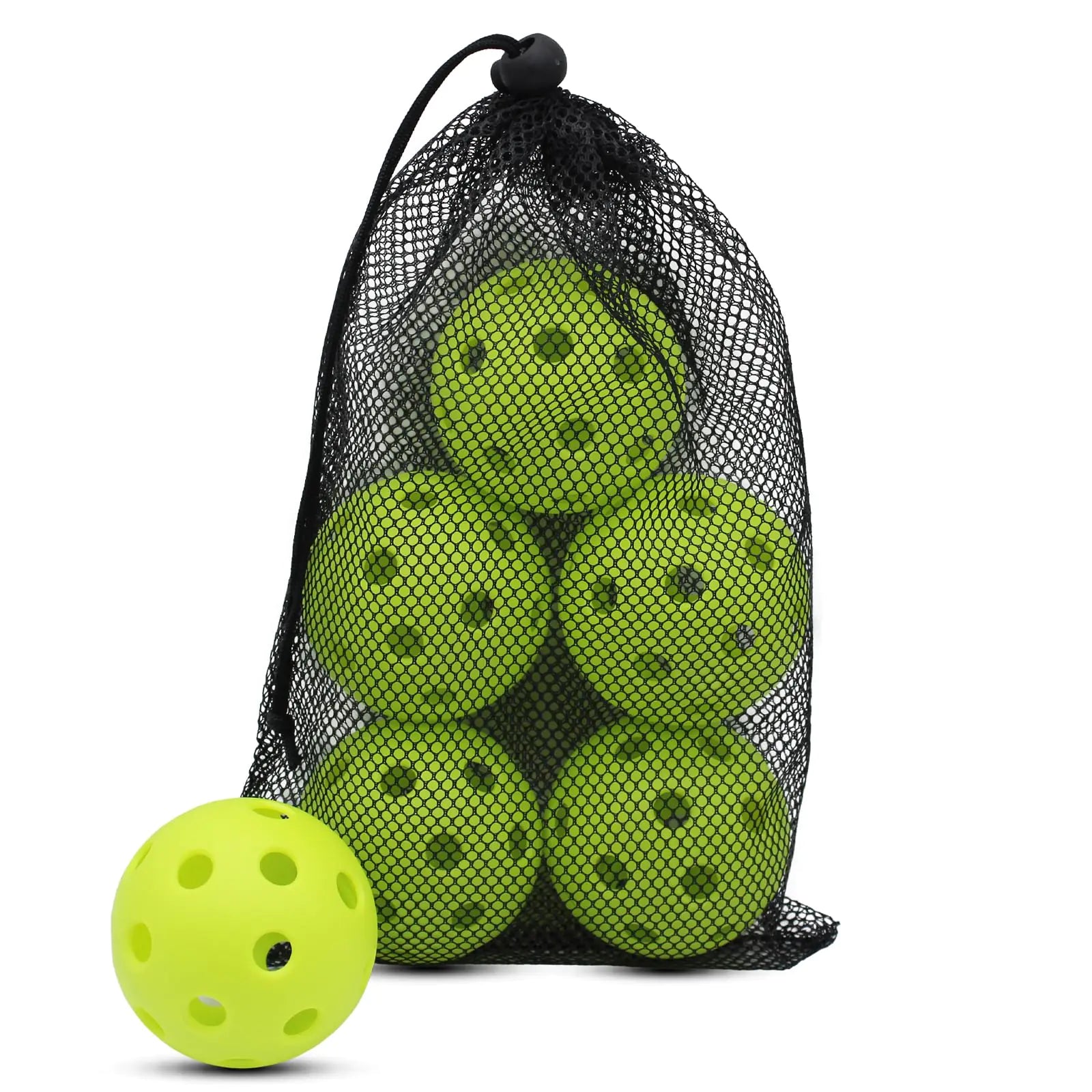 Magicorange 26-Hole Outdoor Pickleball Balls, USAPA Approved, High Elasticity, 6-Pack (Green)