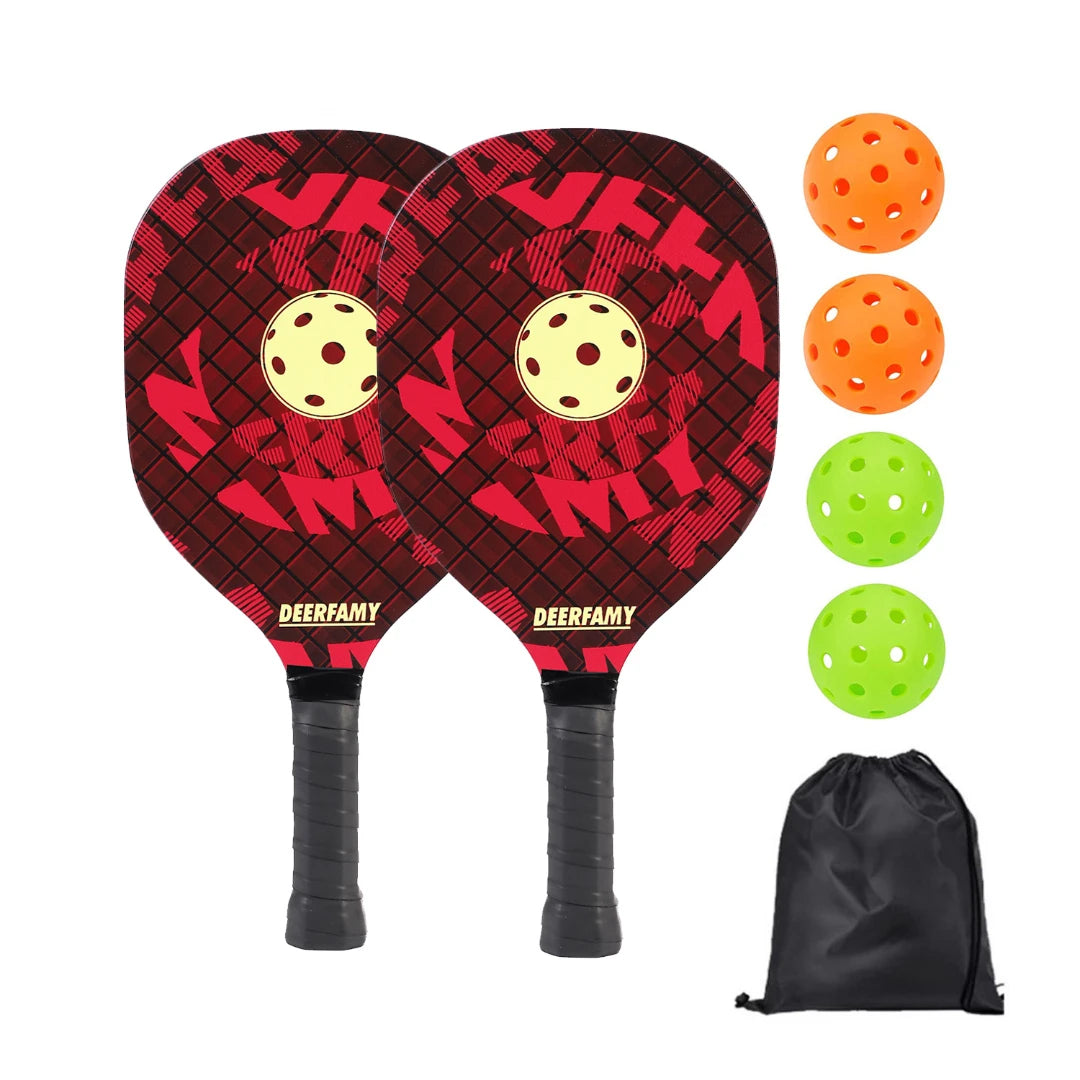 Pickle Ball Paddle Set 1 Portable Carry Bag Pickleball Paddles Pickleball Rackets with 2 Paddles 4 Pickleball Balls for Beginner