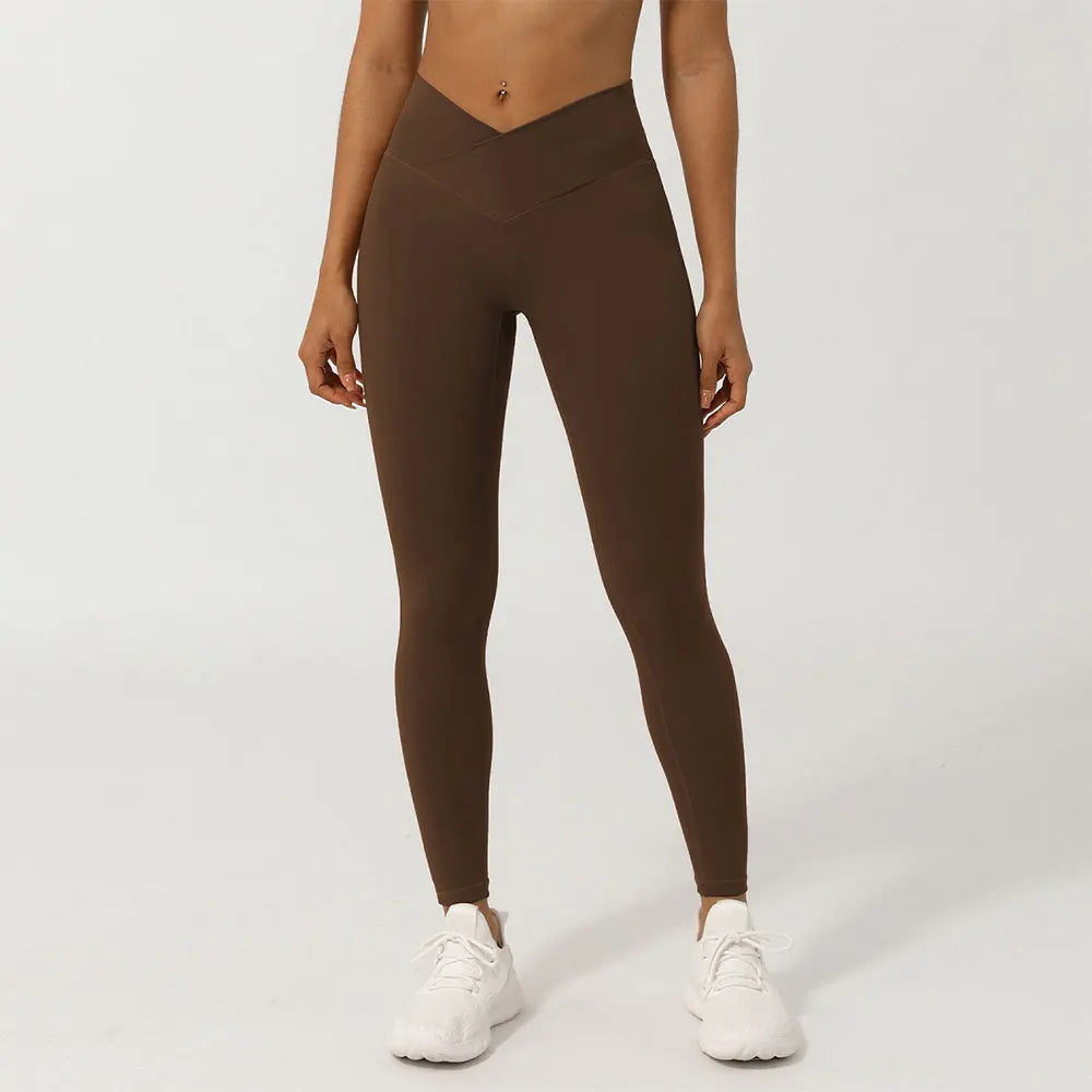 Fitness Leggings Women Sport High Waist Yoga Pants Workout Leggings Cross Waist Gym Jogging Quick Dry Push up Tights Female