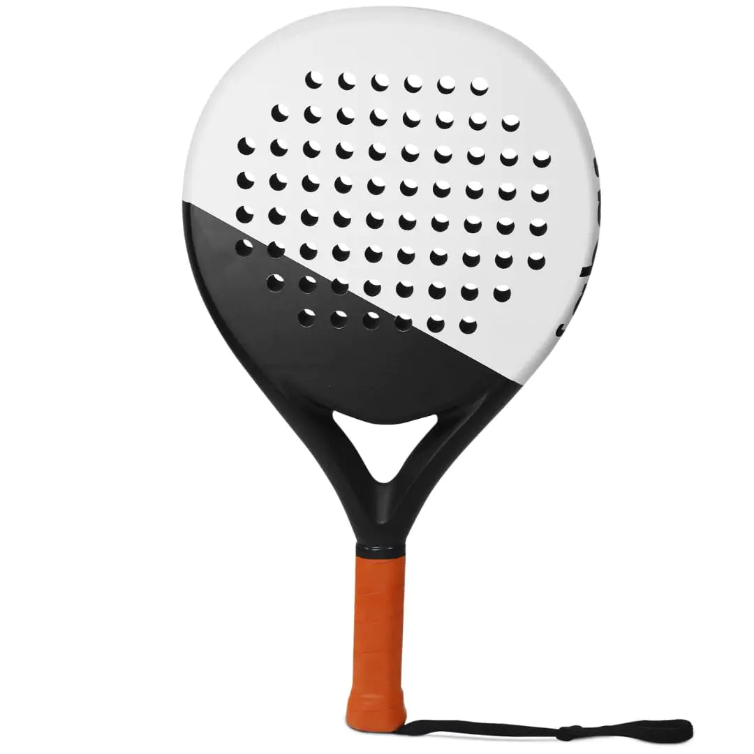 LiteStrike Padel Racket with Carrying Case - White Carbon & EVA Foam