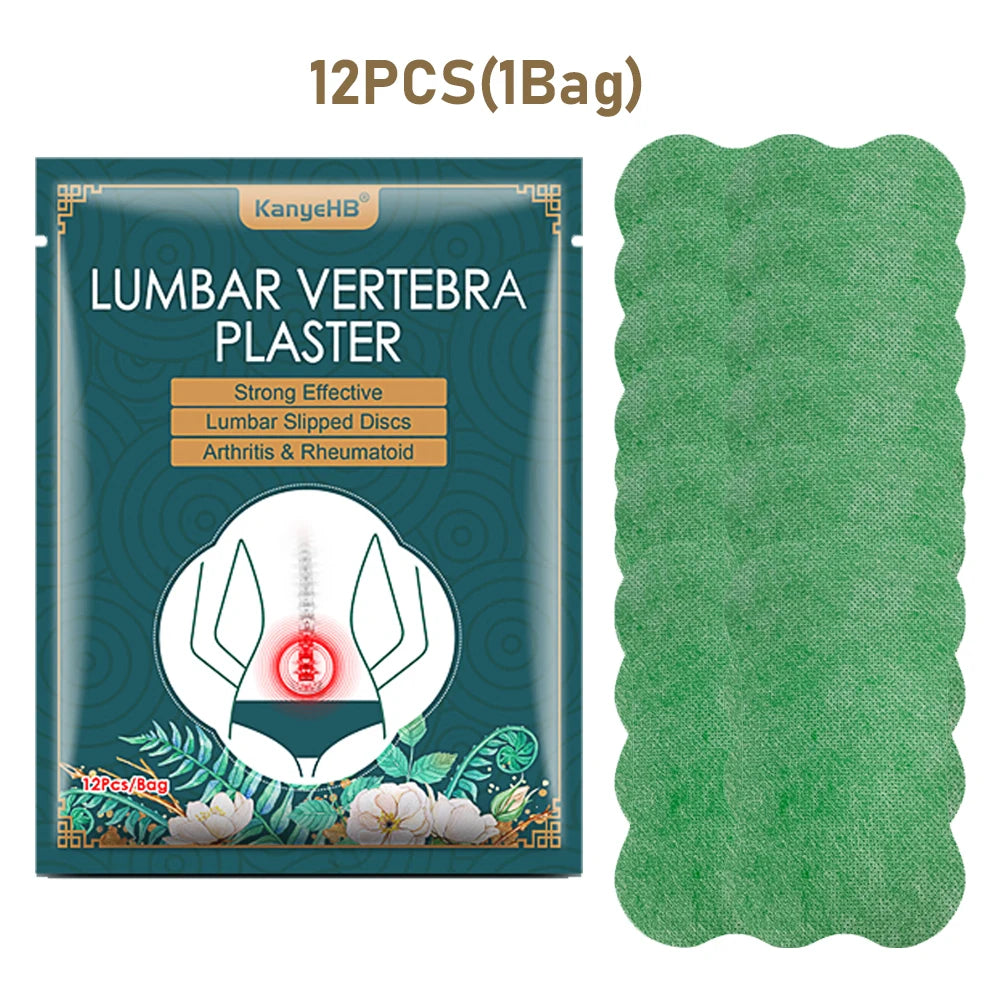 12PCS Back Patch Long-Lasting Hot Paste Lumbar Spine Sticker Acupuncture Patches Relax Muscle Lumbar