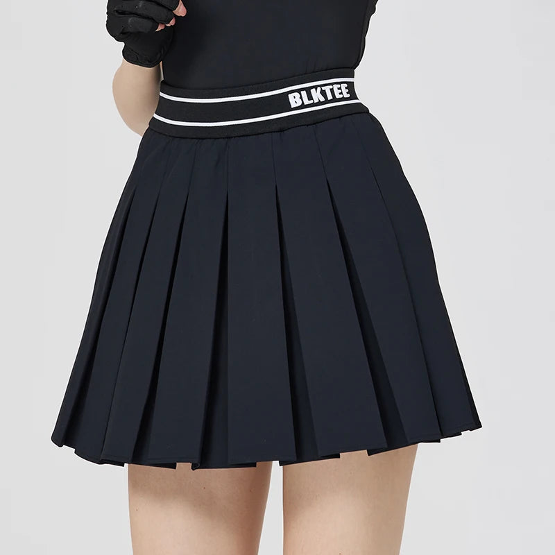 2025 New Blktee Golf Polo Shirts Women Long-Sleeved T-Shirt Ice Silk Sunscren Top Pleated Skirt High Waist Golf Skirts with Bag