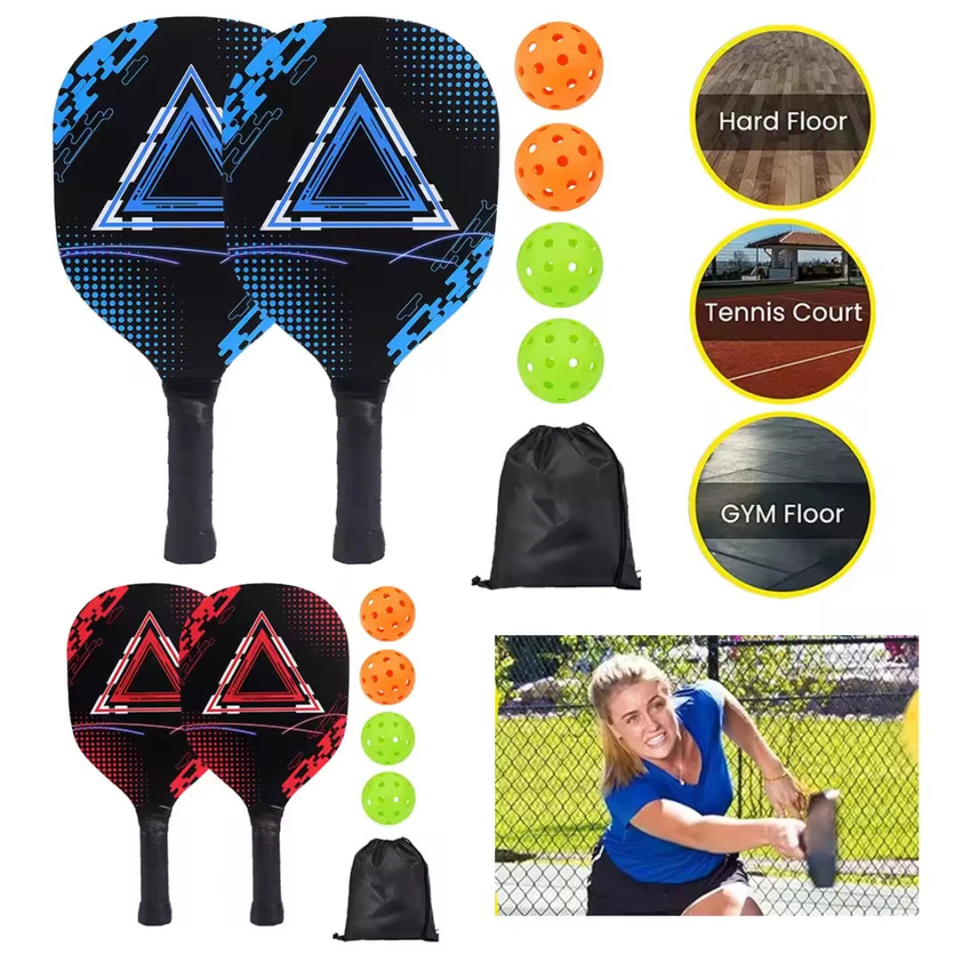 Pickle Ball Paddle Set 1 Portable Carry Bag Pickleball Paddles Pickleball Rackets with 2 Paddles 4 Pickleball Balls for Beginner
