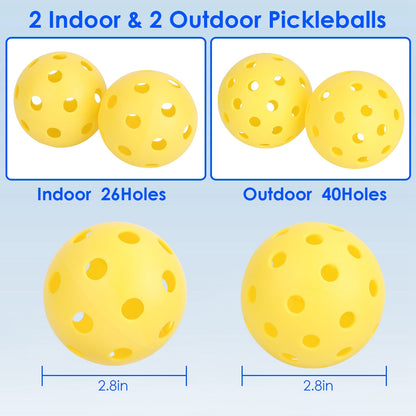 1Set Portable Pickleball Net Set 22ft Regulation Size Net Pickle Ball Net System With 4 Pickleballs 4 Paddles Carrying Bag For Driveway Yard