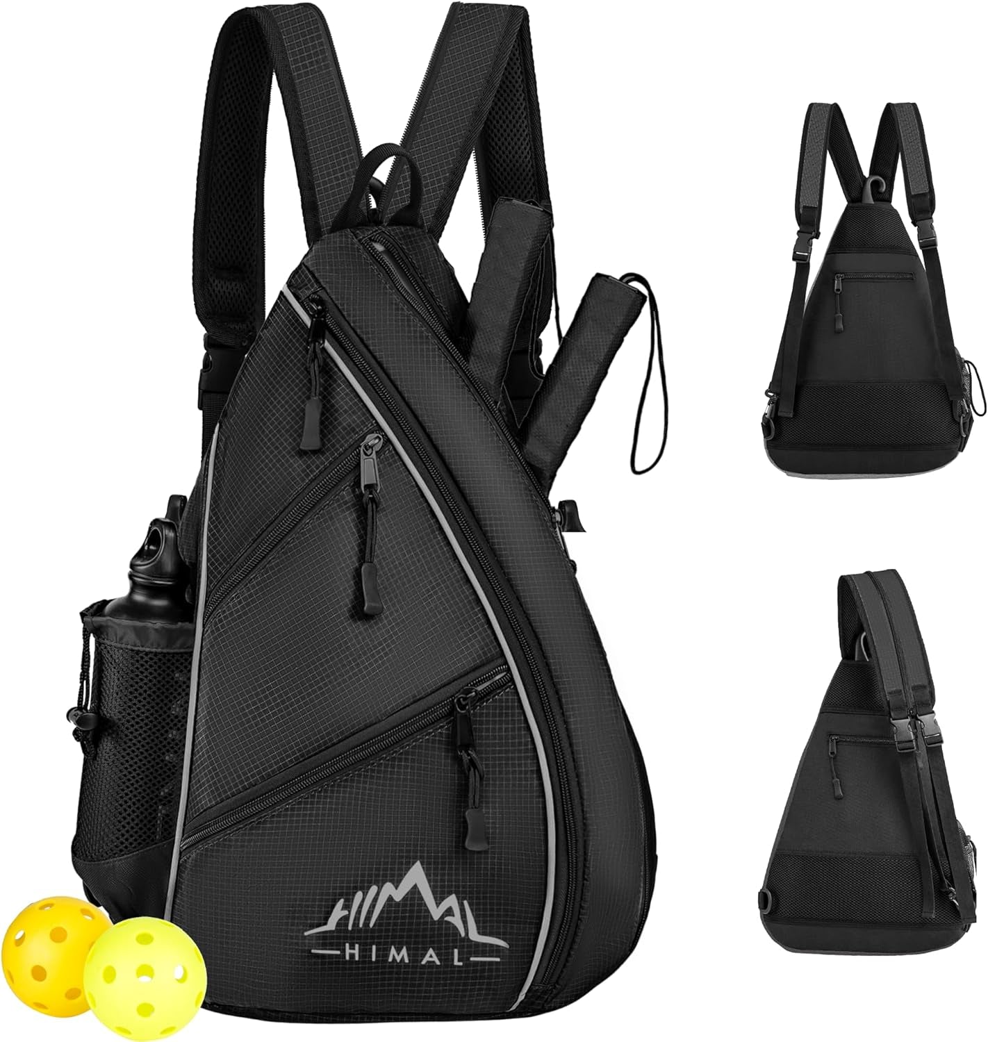 Adjustable Pickleball Backpack with Water Bottle Holder for Men and Women