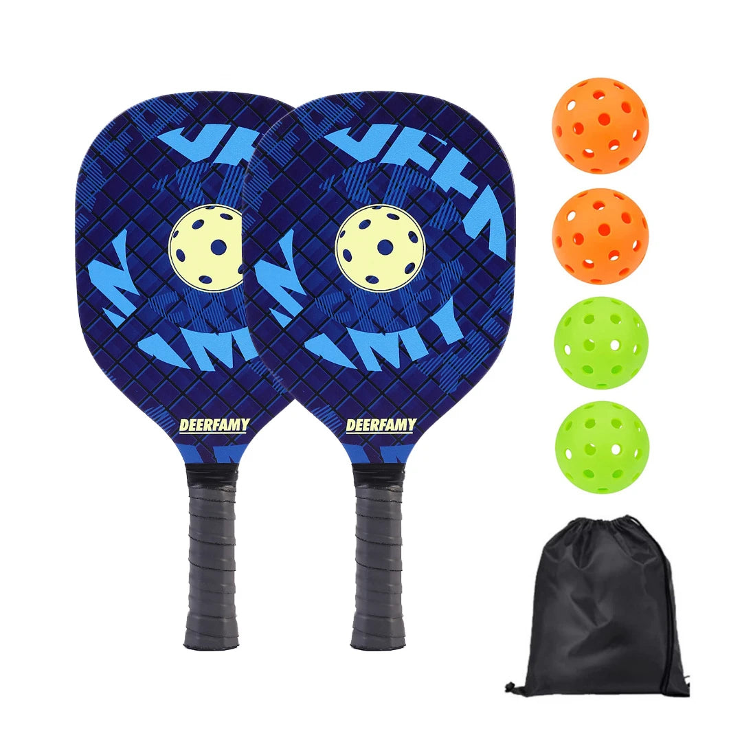 Pickle Ball Paddle Set 1 Portable Carry Bag Pickleball Paddles Pickleball Rackets with 2 Paddles 4 Pickleball Balls for Beginner
