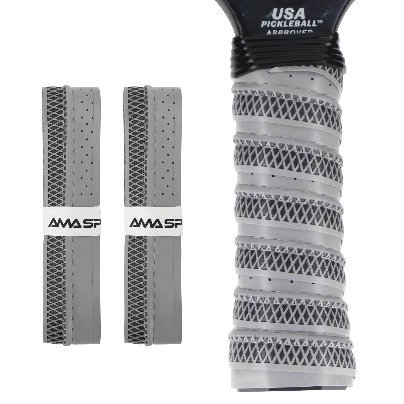 AMA SPORT 2-Pack Pickleball Paddle Grip Tape with Anti-Slip Ribbed Design