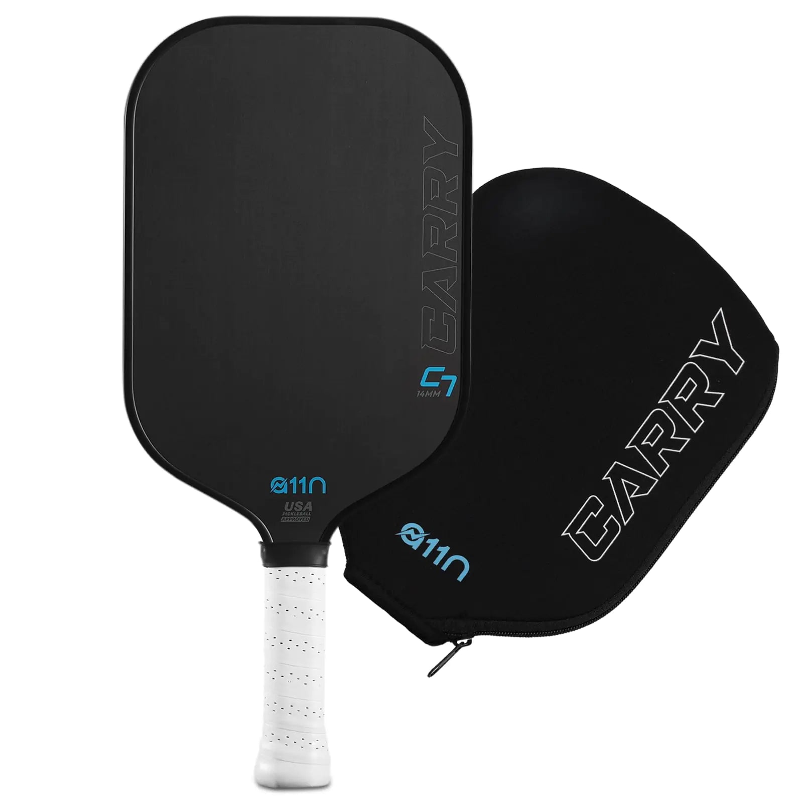 A11N Carry C7 14mm Carbon Fiber Pickleball Paddle, High Grit Spin, USAPA Approved