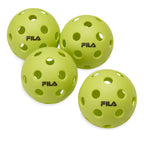 FILA Indoor Pickleball Balls, 26-Hole, Regulation Size, 4-Pack (Lime)
