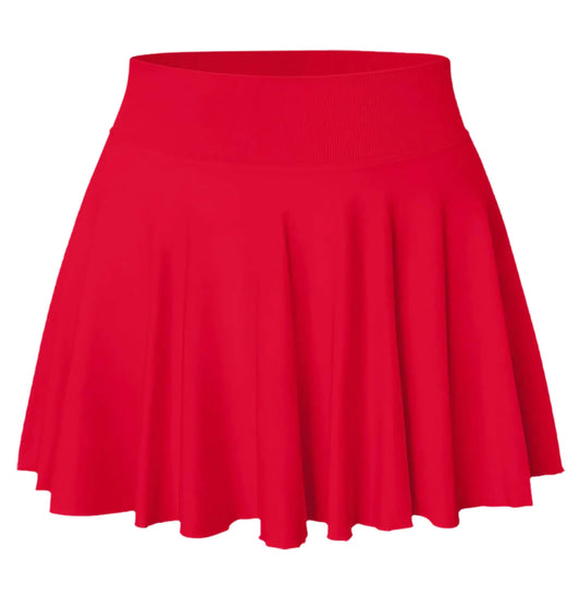 YOAKAKU Pleated Tennis Skater Skirts for Women with Pocket Shorts Flowy Golf Athletic Skort Sports Mini Skirt Red