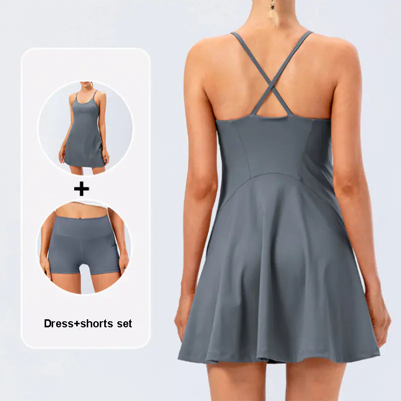 Women's High Stretch Tennis & Yoga Skirt Set